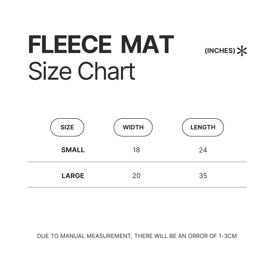 Fleece Mat Size Chart - Violet Evergarden Merch