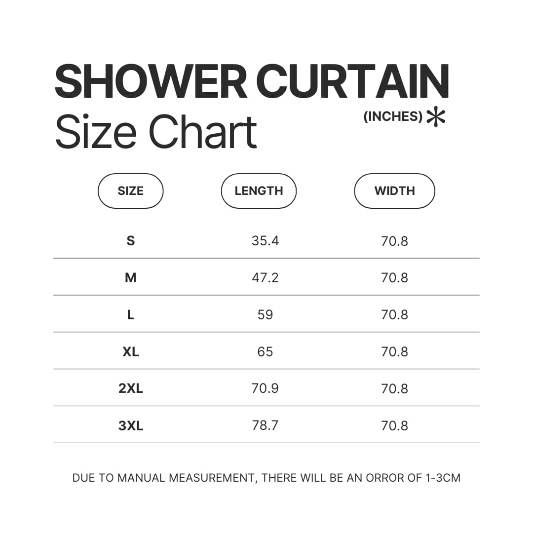 Shower Curtain Size Chart - Violet Evergarden Merch