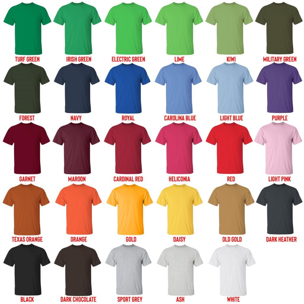 t shirt color chart - Violet Evergarden Merch