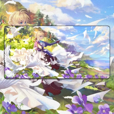 Violet Evergarden Anime Mousepad Mouse Pad Mouse Mat With Pad Prime Gaming XXL Keyboard Pad Stitch 6 - Violet Evergarden Merch