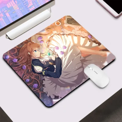 Violet Evergarden Small Gaming Mouse Pad Computer Office Mousepad Keyboard Pad Desk Mat PC Gamer Mouse 2 - Violet Evergarden Merch