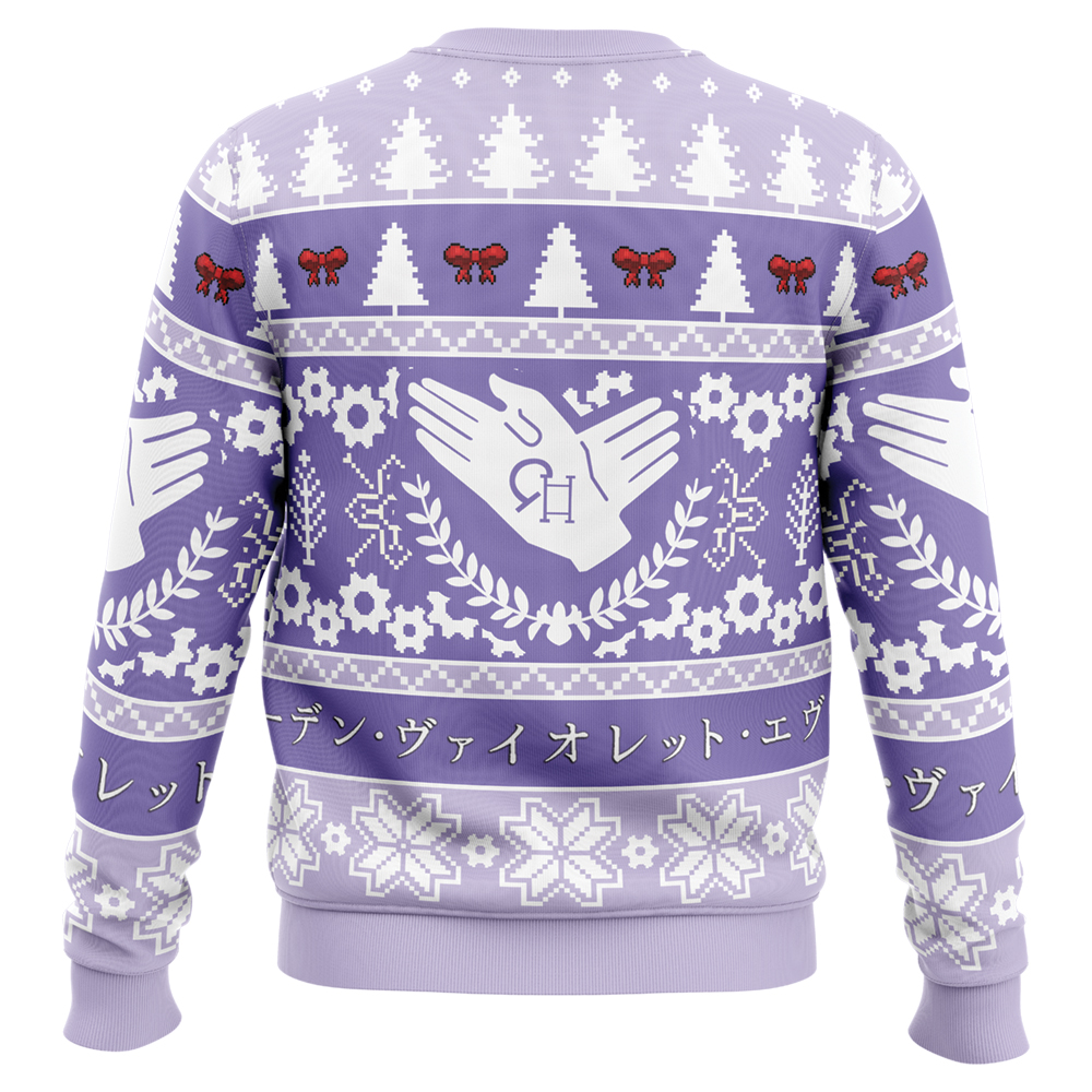 Christmas Soldier Violet Evergarden Ugly Christmas Sweater BACK mockup - Violet Evergarden Merch